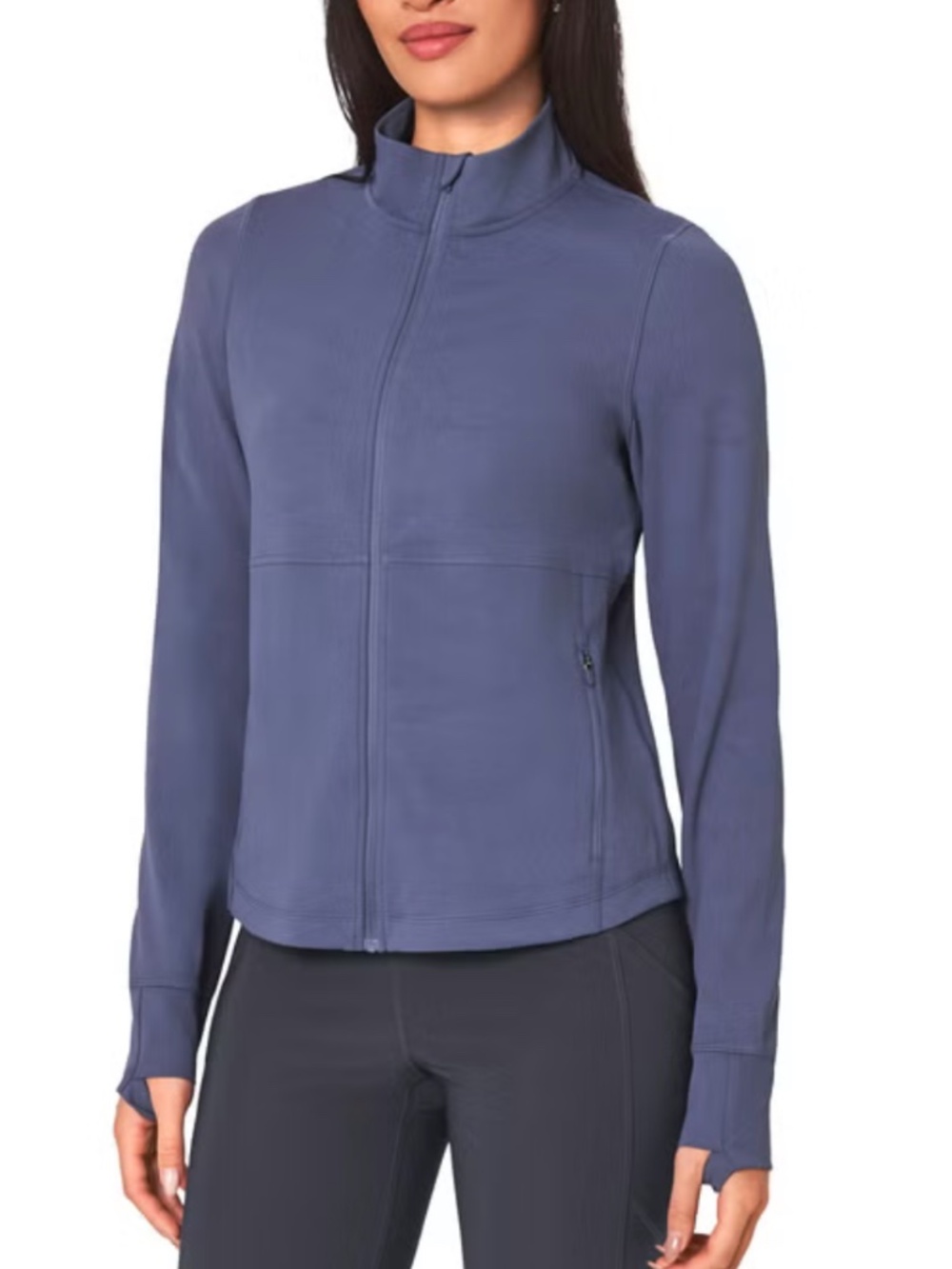 Mondetta Womens Blue Jacquard Full Zip Active Jacket XS